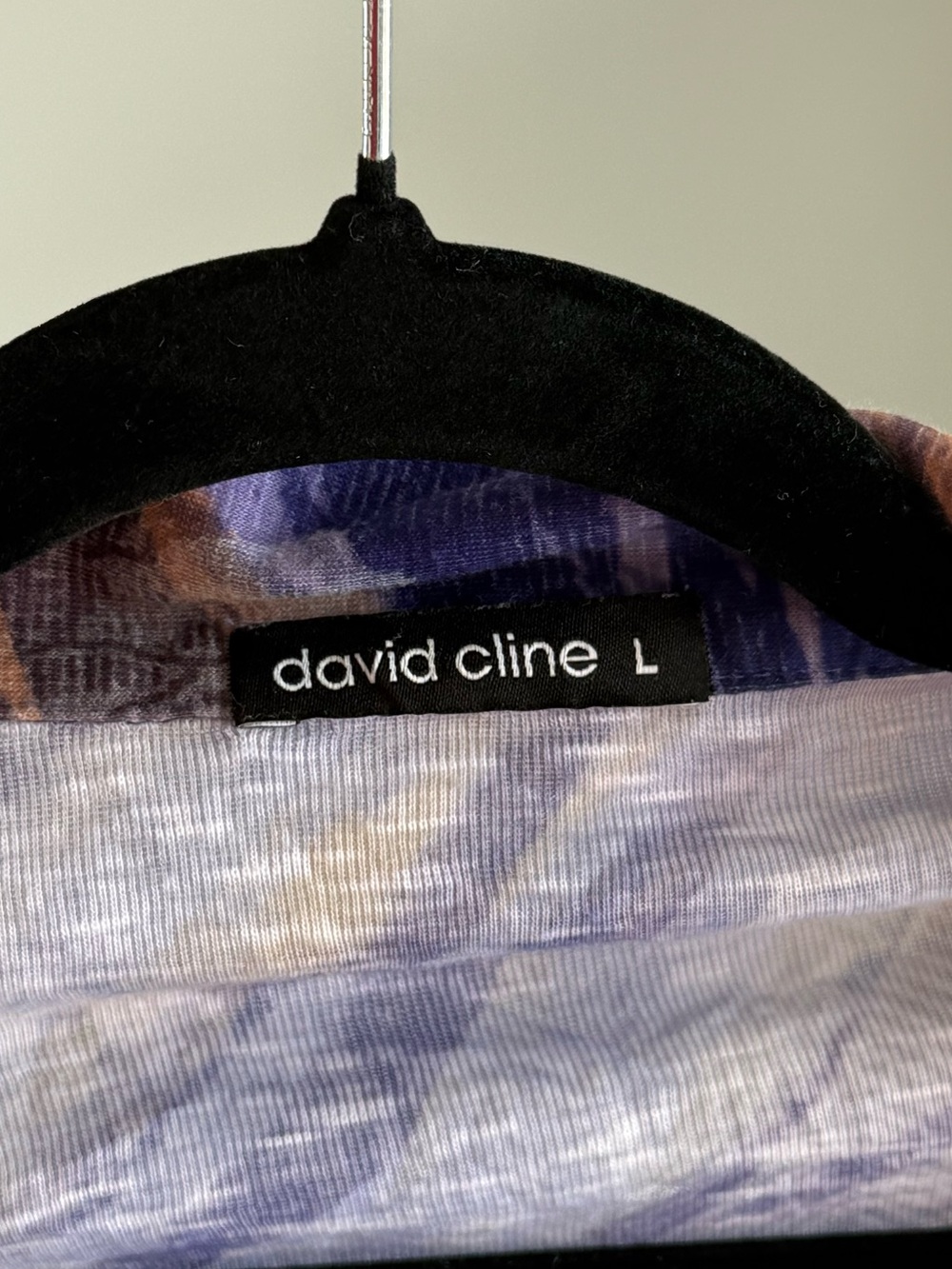 David Cline Abstract Purple Brown Button Front Shirt Women’s Large - Picture 5 of 6